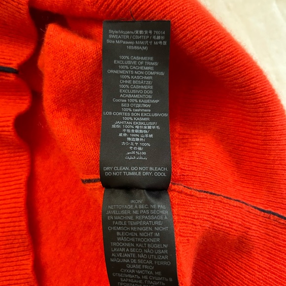 $378 Tory Burch Women Cashmere Pullover Red/Tory Navy size M - Picture 13 of 16